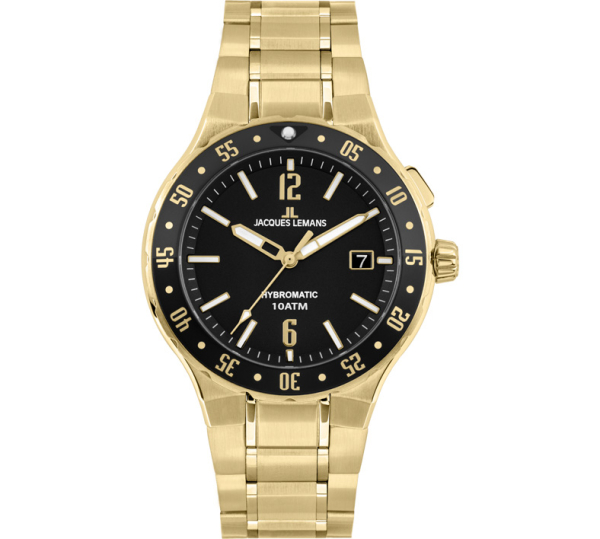 Jacques Lemans 1-2109GJ Hybromatic  Uhr Herren Edelstahl 10Bar